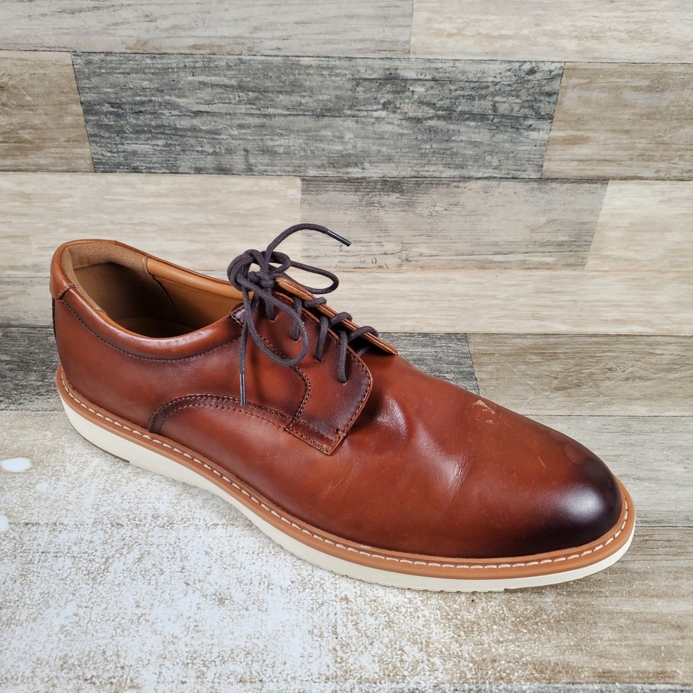 Nordstrom Rack Mens Oxford Sz 13 M Cognac Leather Casual Lace Up Plain Toe
